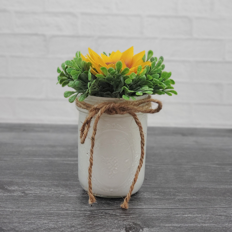 Single Sunflower Pint Mason Jar Arrangement