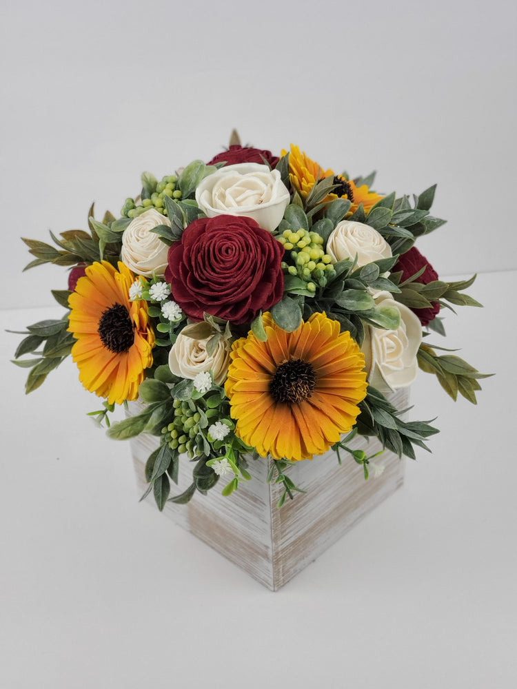 Sunshine Box with Red Roses