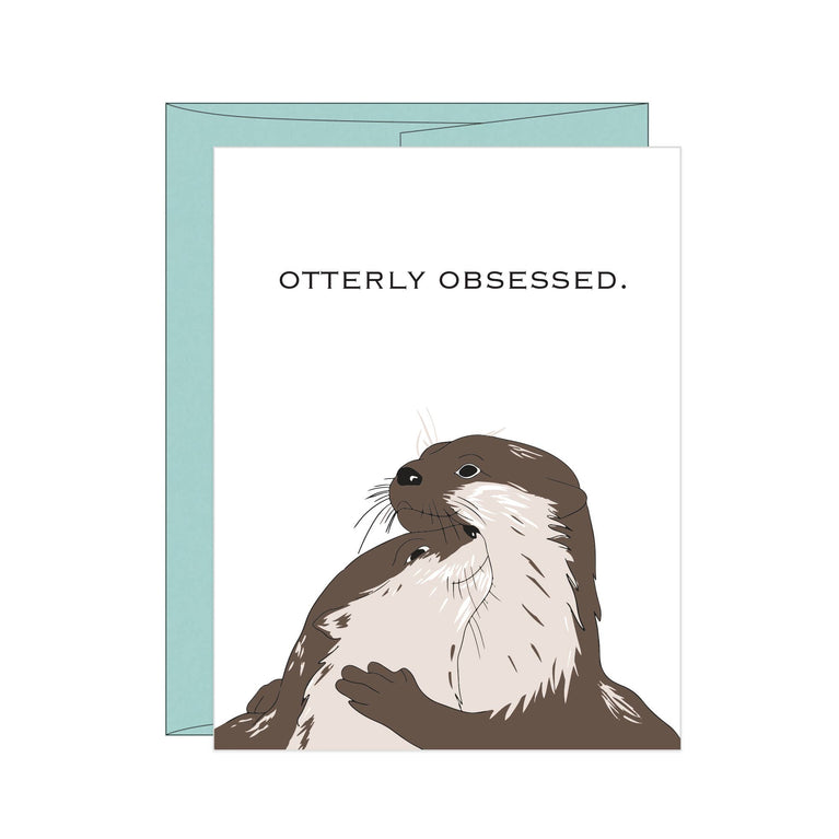 Otterly Obsessed Letterpress Card